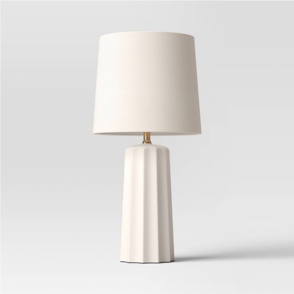 THRESHOLD NWT 24.75"x13" Ribbed Ceramic Table Lamp -NO SHADE, BASE ONLY